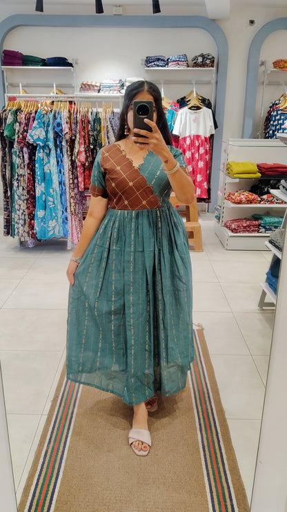 Premium Raw Silk Festive Maxi with Lining Non Feeding Only