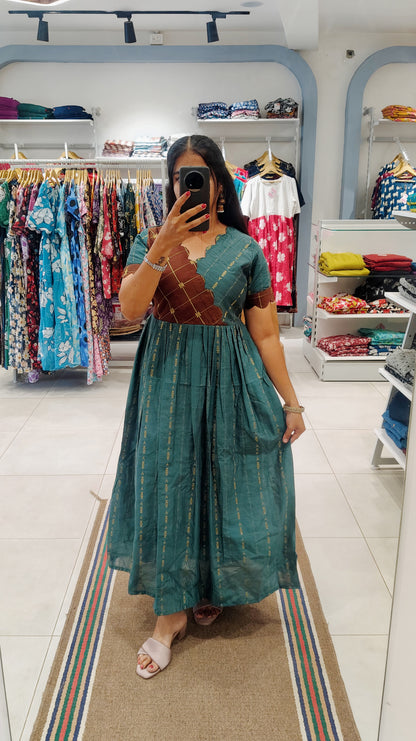 Premium Raw Silk Festive Maxi with Lining Non Feeding Only