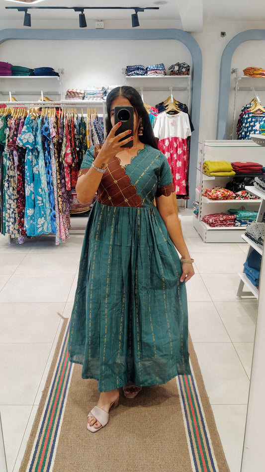 Premium Raw Silk Festive Maxi with Lining Non Feeding Only