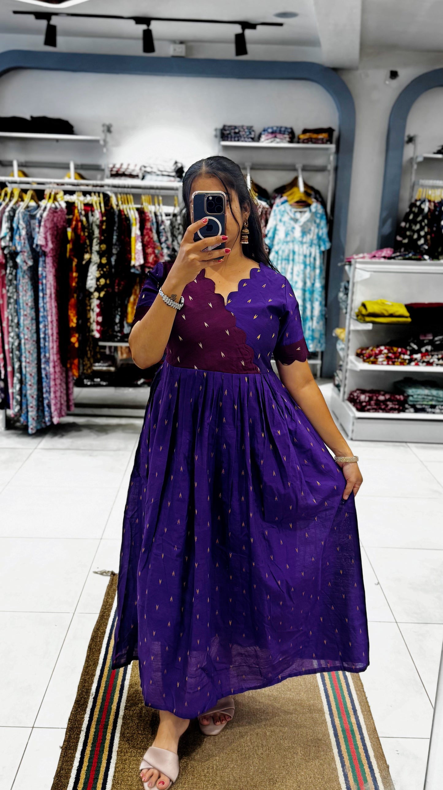 Premium Raw Silk Festive Maxi with Lining Non Feeding Only