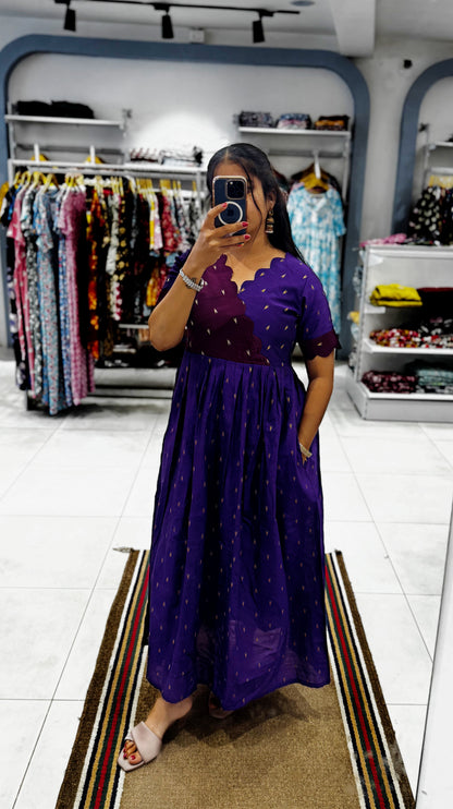 Premium Raw Silk Festive Maxi with Lining Non Feeding Only