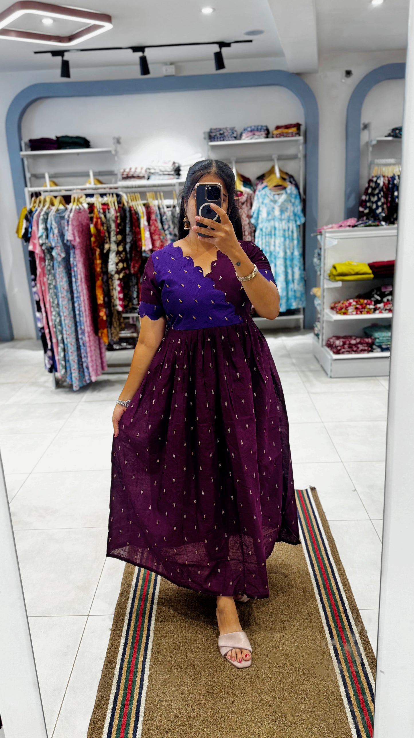 Premium Raw Silk Festive Maxi with Lining Non Feeding Only
