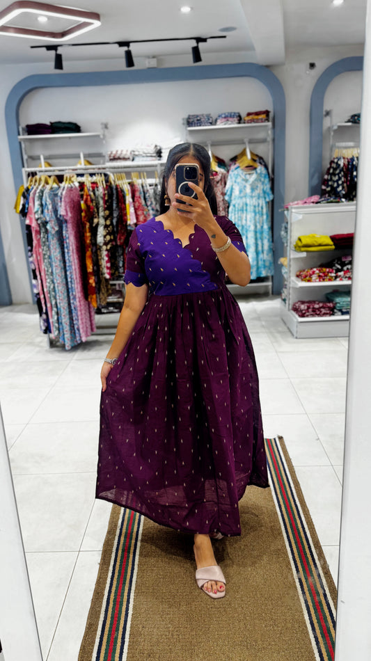 Premium Raw Silk Festive Maxi with Lining Non Feeding Only