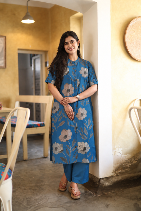 Premium Cotton Printed Coord Set (Without Lining)-College/Office wear