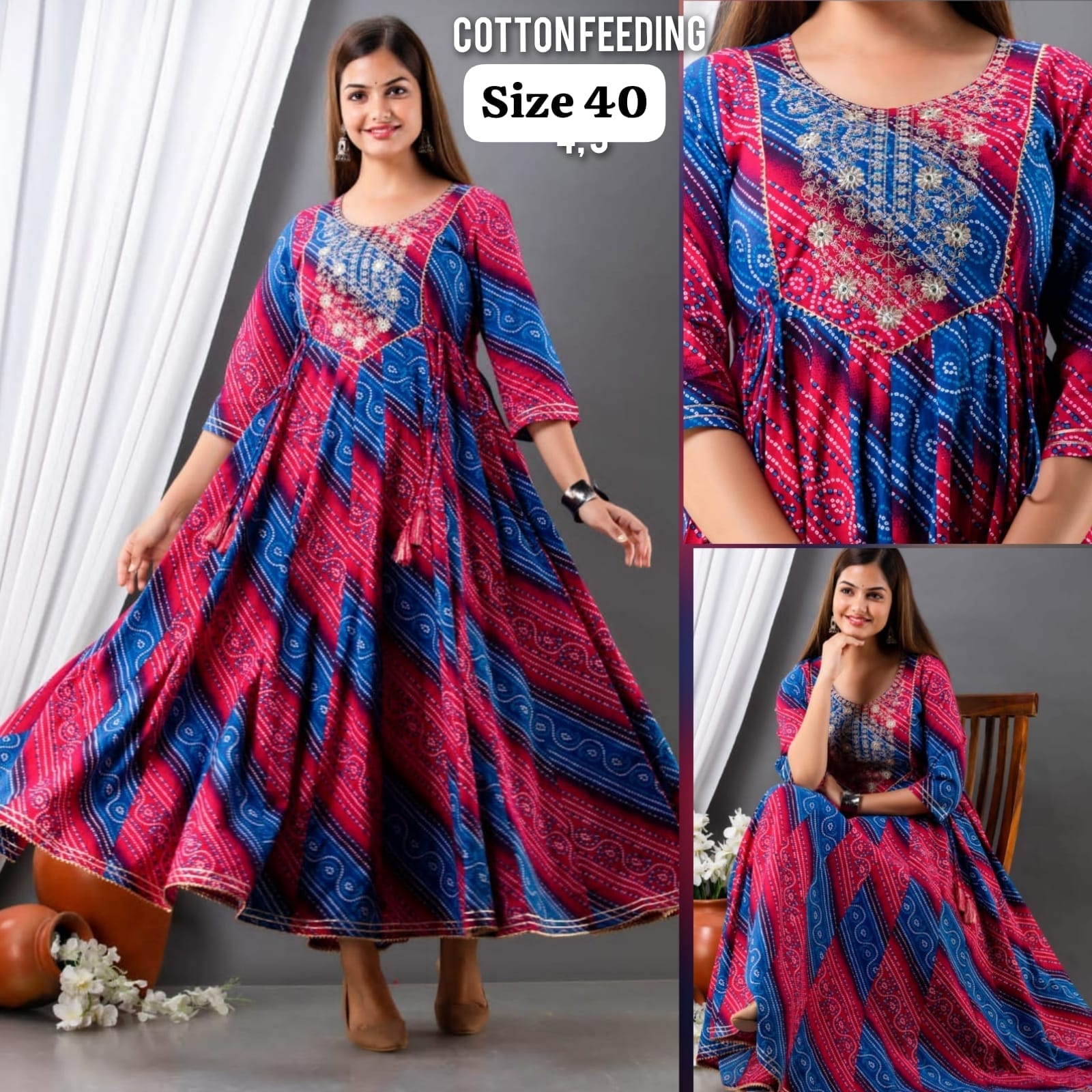 Feeding Partywear Flared Gown