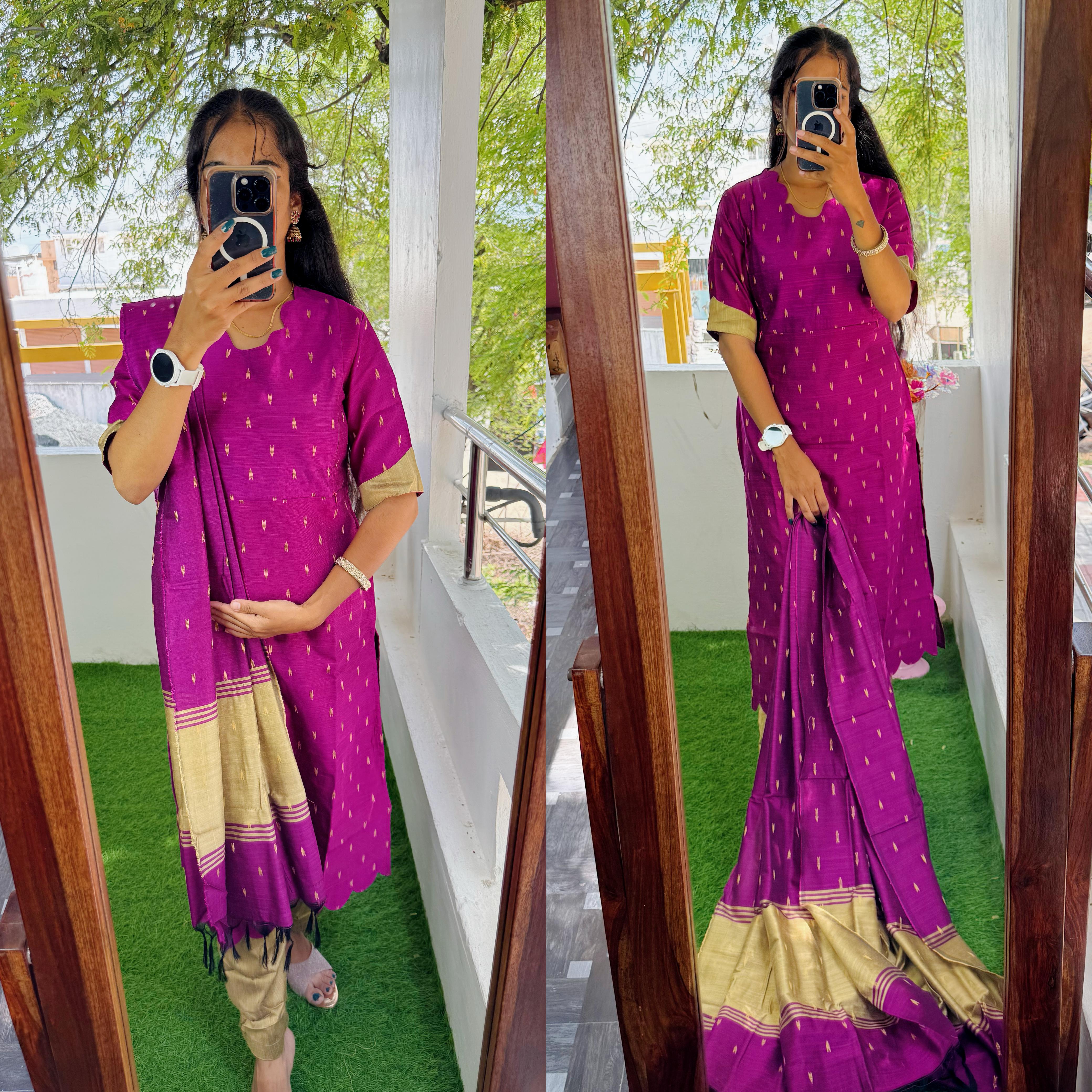 Feeding/Maternity - Premium Elite Salwar Suit Set(Top,Bottom,Duppata)