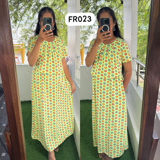 FR023 Frill Zipless maternity/feeding Loungewear Maxi Pull up Model Buy 3@1200 free ship