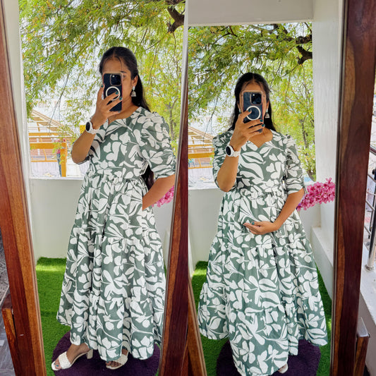 Feeding/Maternity- Premium 3 tier Maxi with lining