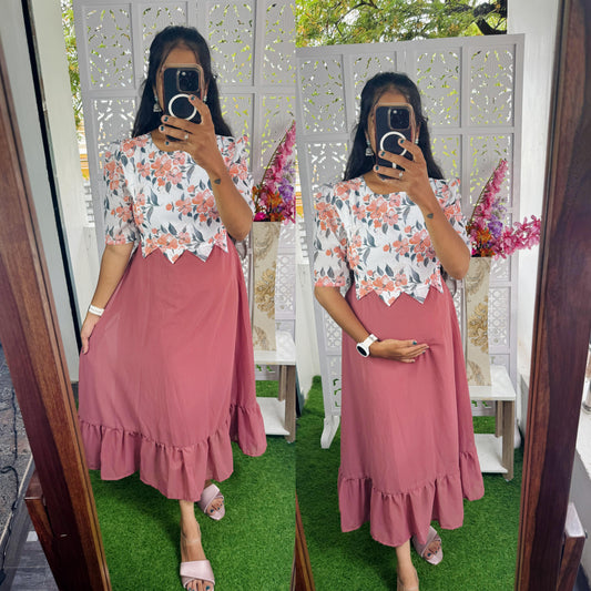 Feeding/Non Feeding-Pretty Mix and Match Dress(With Lining) 004