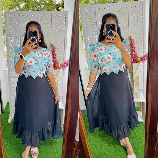 Feeding/Non Feeding-Pretty Mix and Match Dress(With Lining) 003