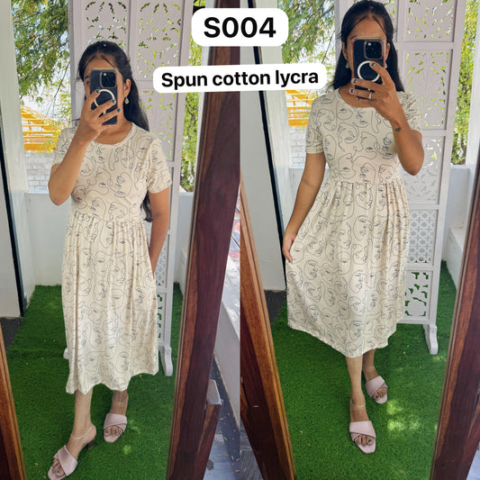 Midi Length Zipless Feeding/Maternity Pull up Gown-Buy 3@1000+ship extra