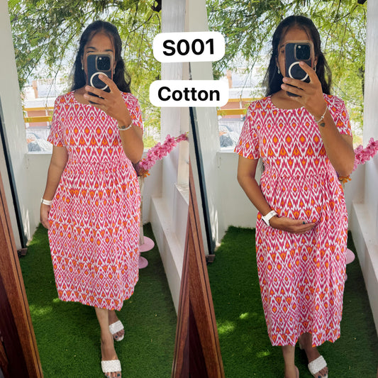 Midi Length Zipless Feeding/Maternity Pull up Gown-Buy 3@1000+ship extra