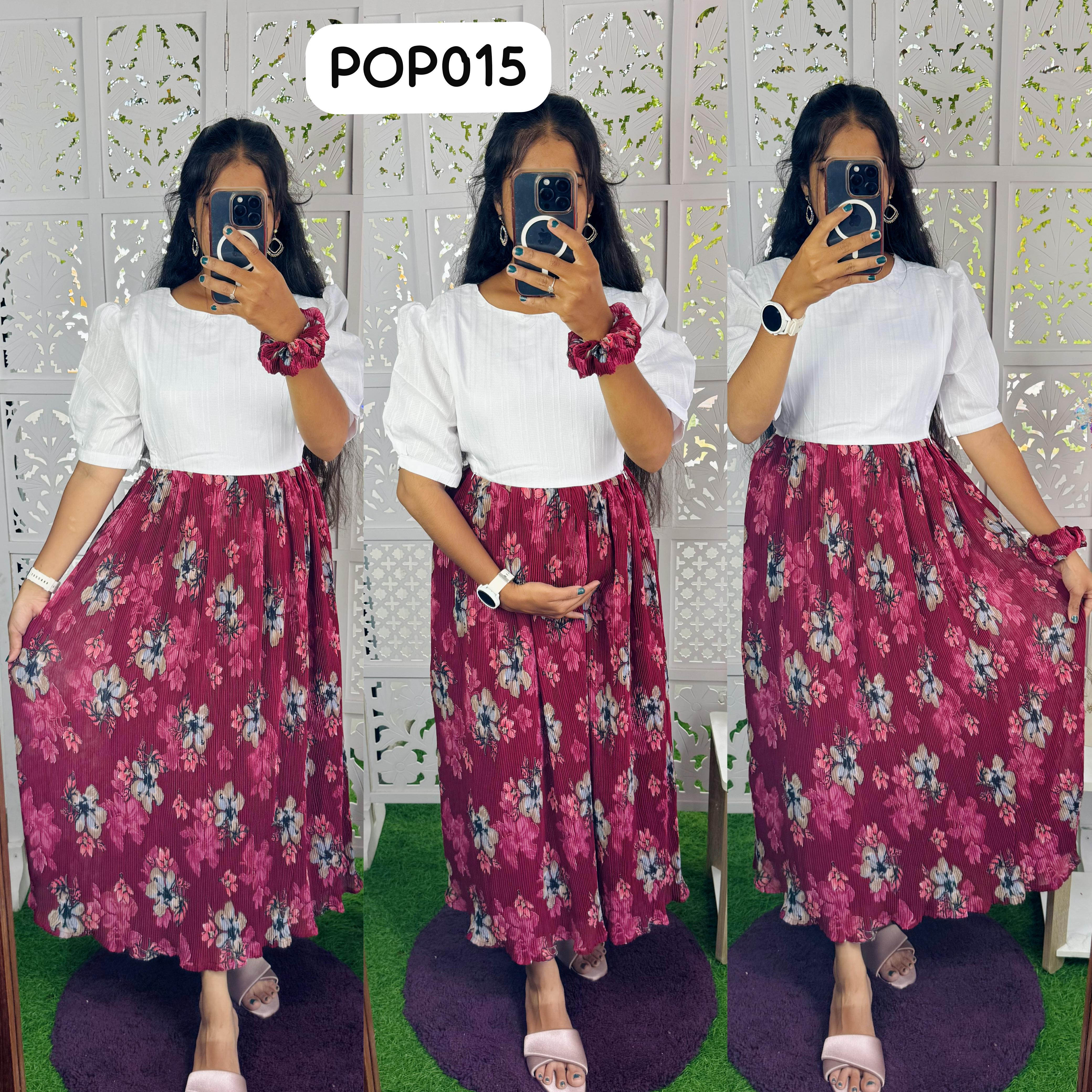 New Feeding/Maternity Popcorn Western dress(Free scrunchie)