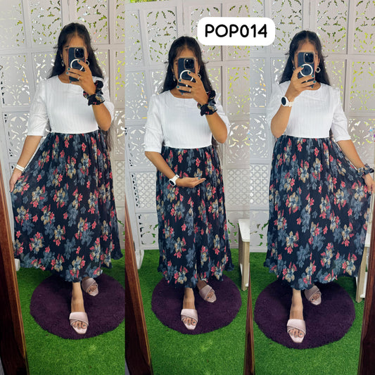 New Feeding/Non Feeding Popcorn Western dress(Free scrunchie)