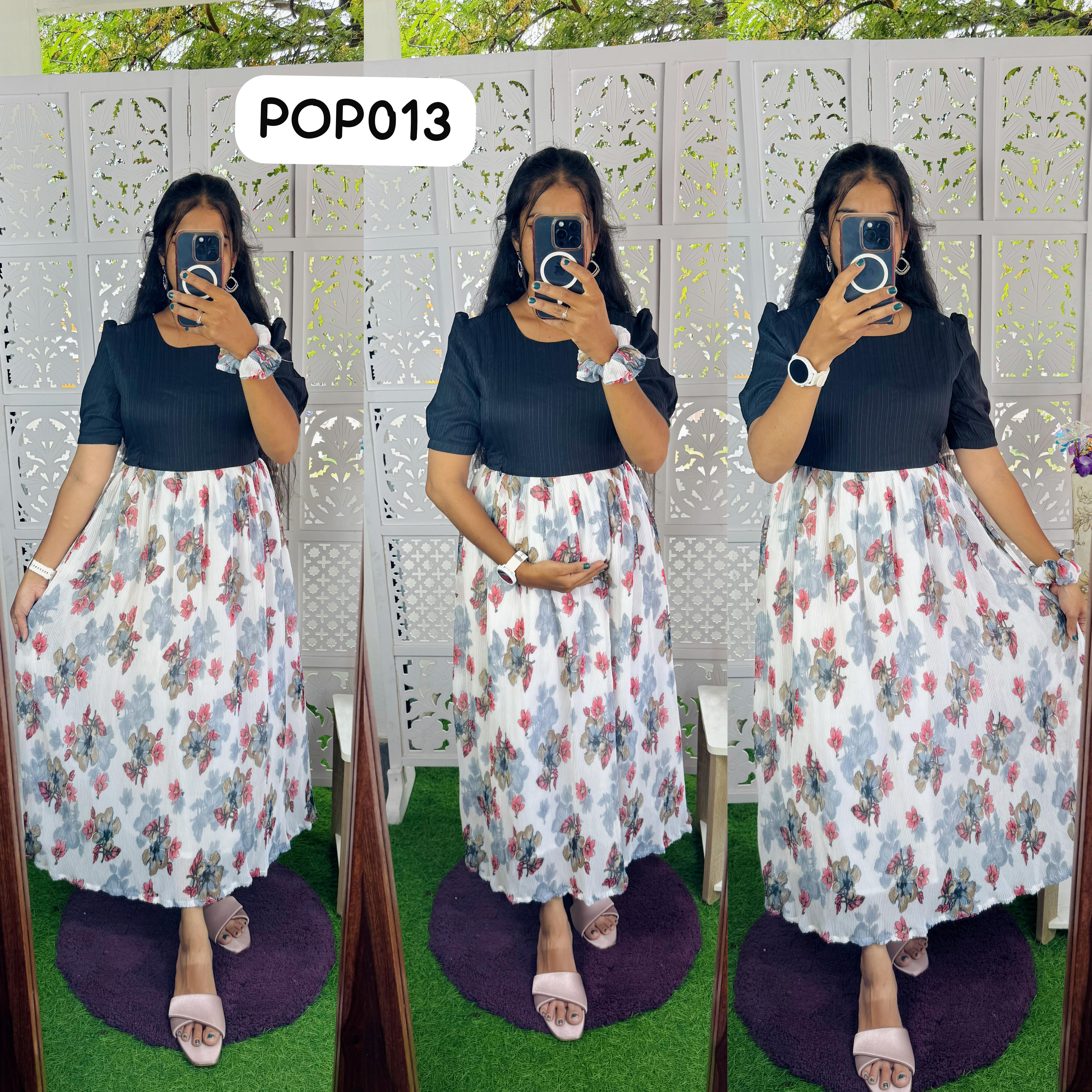 New Feeding/Maternity Popcorn Western dress(Free scrunchie)