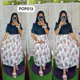 New Feeding/Maternity Popcorn Western dress(Free scrunchie)