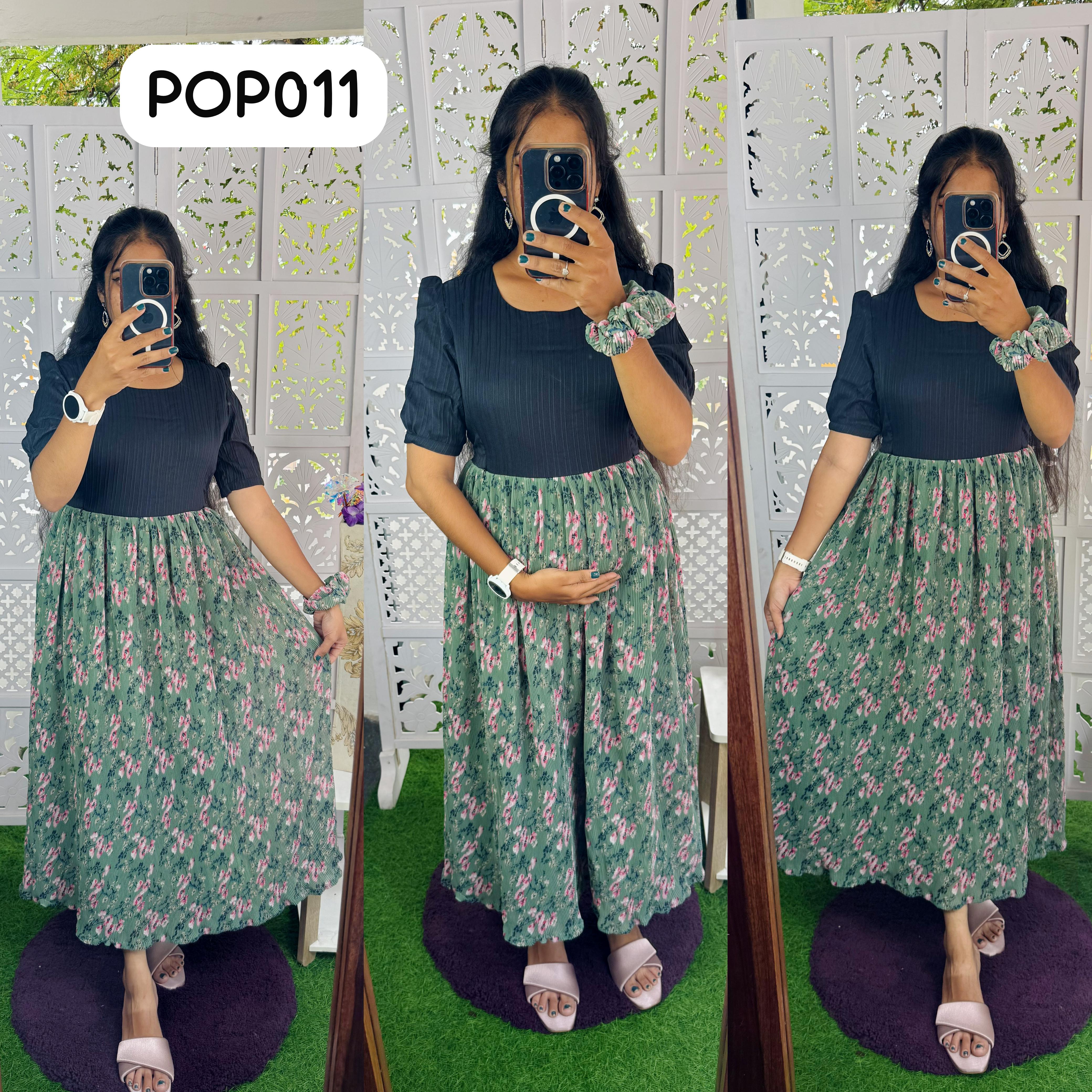 New Feeding/Maternity Popcorn Western dress(Free scrunchie)