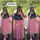 New Feeding/Maternity Popcorn Western dress(Free scrunchie)