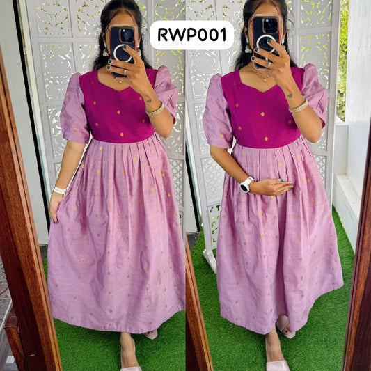 Premium Ethnic Raw Silk Butta Maxi-Feeding(With Lining) FC0195