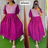 Premium Ethnic Silk Butta Maxi-Feeding/Maternity(With Lining)