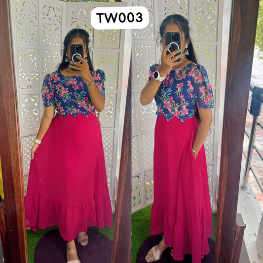 Feeding/Non feeding-Pretty Mix and Match Dress Maxi (With Lining)-Tara Maxi 003