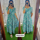 Maya014 Maxi(2nd Launch)-Feeding/Non feeding-Premium Heavy quality Georgette 3-Tier Maxi (With Lining)