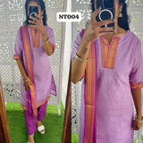NT004- Premium Mangalagiri Cotton Salwar Set-(Top,Bottom,Duppatta)- Feeding/Non Feeding