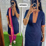 NT009- Premium Mangalagiri Cotton Salwar Set-(Top,Bottom,Duppatta)- Feeding/Non Feeding