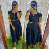 NEW Festive Narayanapet Pleated Maxi with Belt- Feeding/Non Feeding