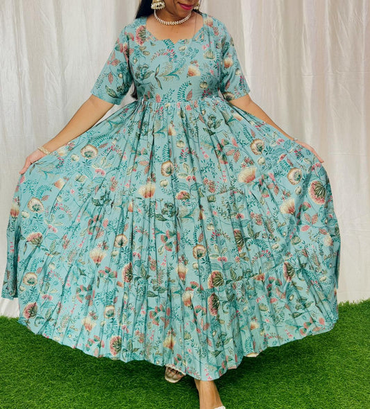 FESTIVE SPECIAL Feeding/Non feeding- Premium Vatican Fabric 3-tier Maxi with Chest lining 002