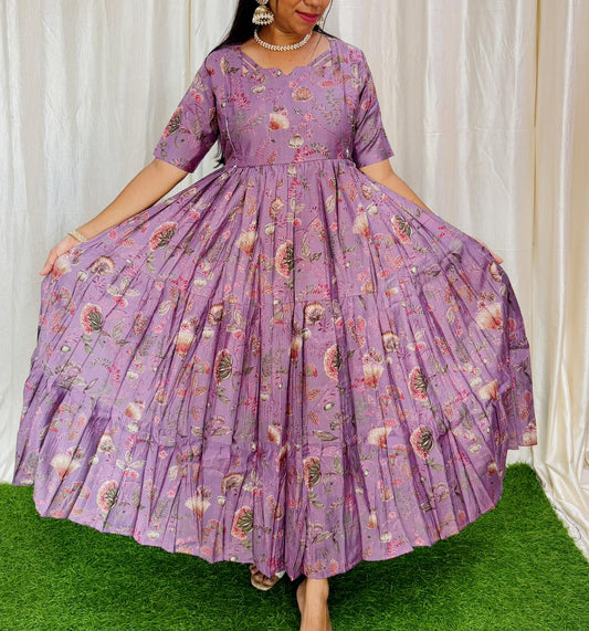 FESTIVE SPECIAL Feeding/Non feeding- Premium Vatican Fabric 3-tier Maxi with Chest lining 001