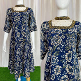 Jewel neck  Handwork Kurti with Lining ( Non Feeding only)-044