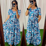 Feeding/Non Feeding 3 tier Delta crepe Maxi ( with Lining)