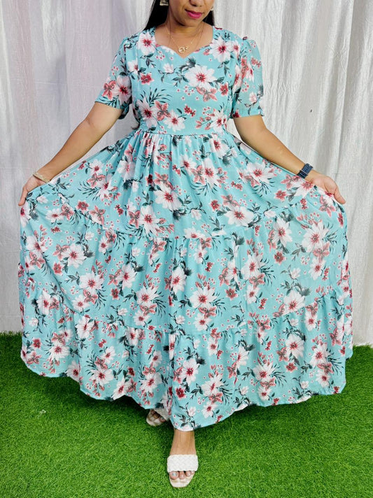 MayaOC15 Maxi-Feeding Premium Heavy quality Georgette 3-Tier Maxi (With Lining)