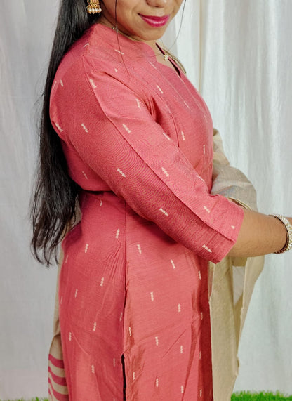 Premium Raw Silk Salwar Set-(Top,Bottom,Duppatta)- Feeding/Non Feeding FC0266