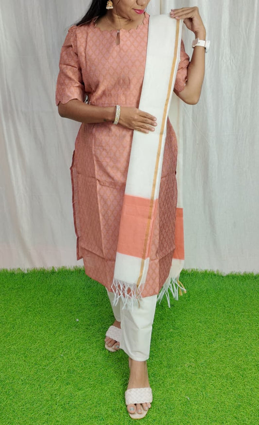 Premium Raw Silk Salwar Set-(Top,Bottom,Duppatta)- Feeding/Non Feeding FC0279