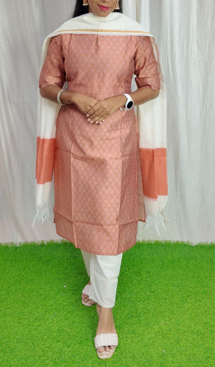 Premium Raw Silk Salwar Set-(Top,Bottom,Duppatta)- Feeding/Non Feeding FC0279