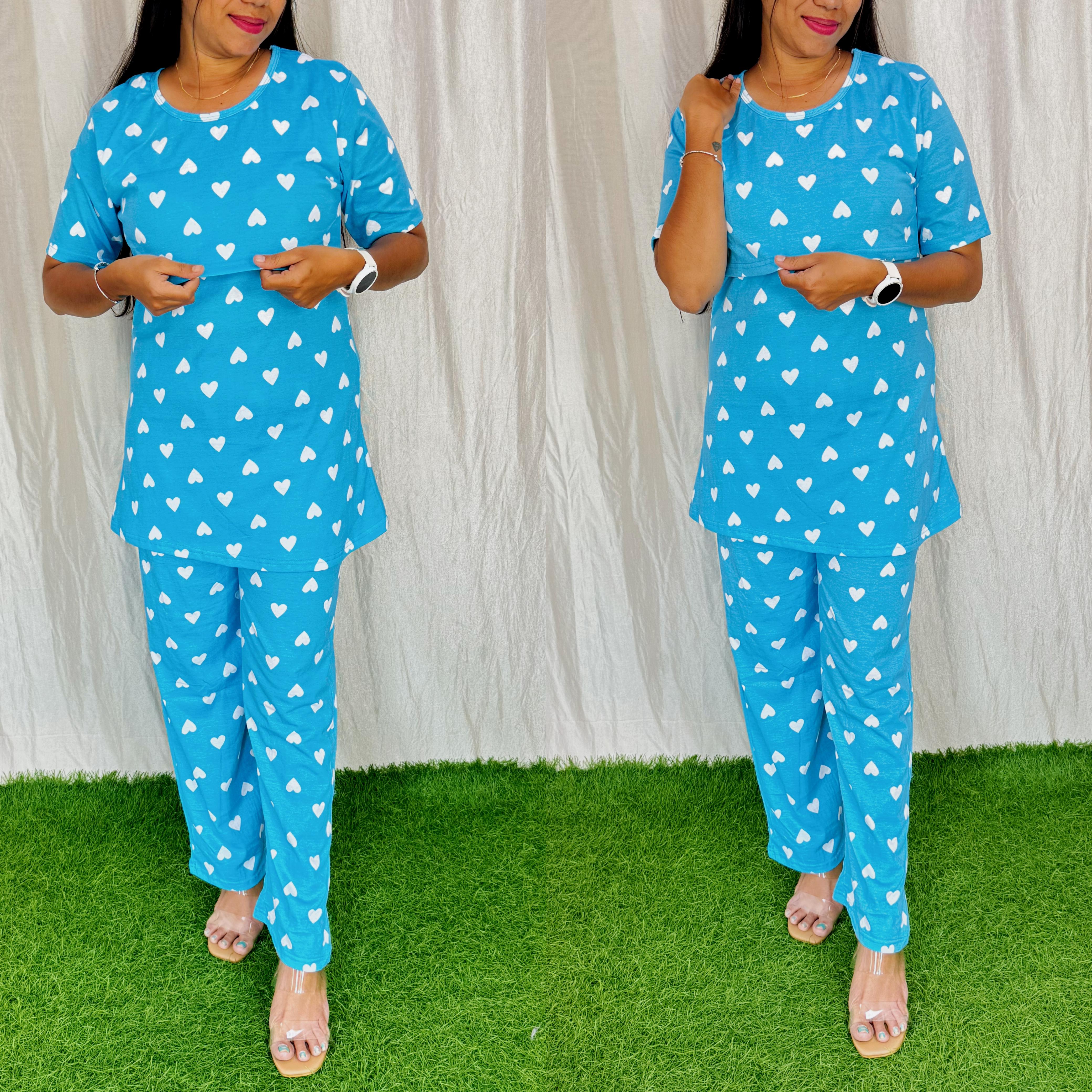 Feeding/Maternity - Hoseiry Cotton Pull up T shirt and Plazzo Set-TP010