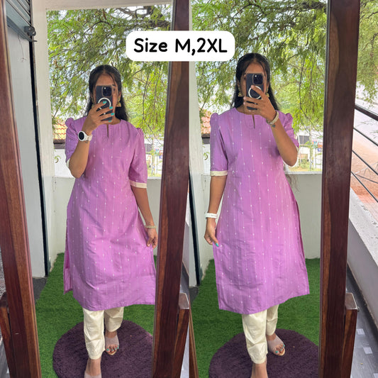Feeding/Maternity - Vishu Special Premium Top and Bottom Set (Lavender)