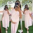 FR011 Frill Zipless maternity/feeding  Loungewear Maxi Pull up Model Buy 3@1200 free ship