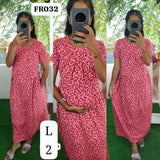 FR032 Frill Zipless maternity/feeding Loungewear Maxi Pull up Model Buy 3@1200 free ship