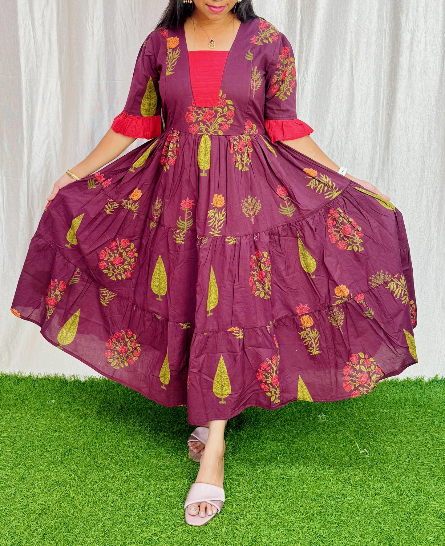 Premium Pure Cotton Fabric Maxi with Cotton lining FC0029