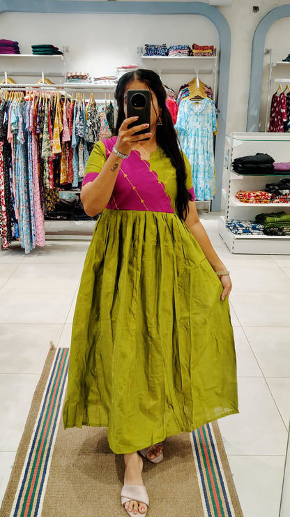 Premium Raw Silk Festive Maxi with Lining Non Feeding Only