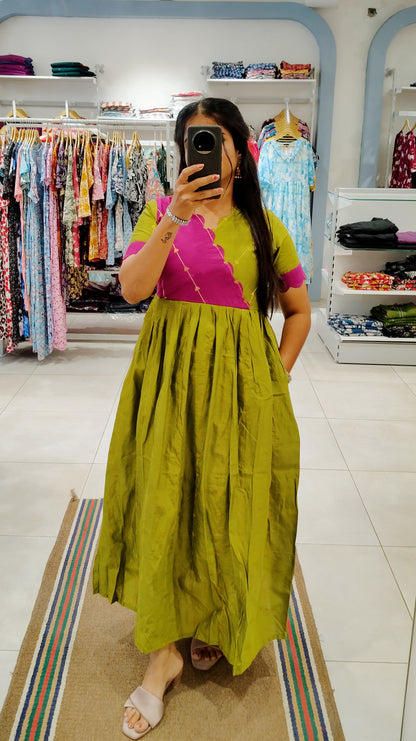 Premium Raw Silk Festive Maxi with Lining Non Feeding Only