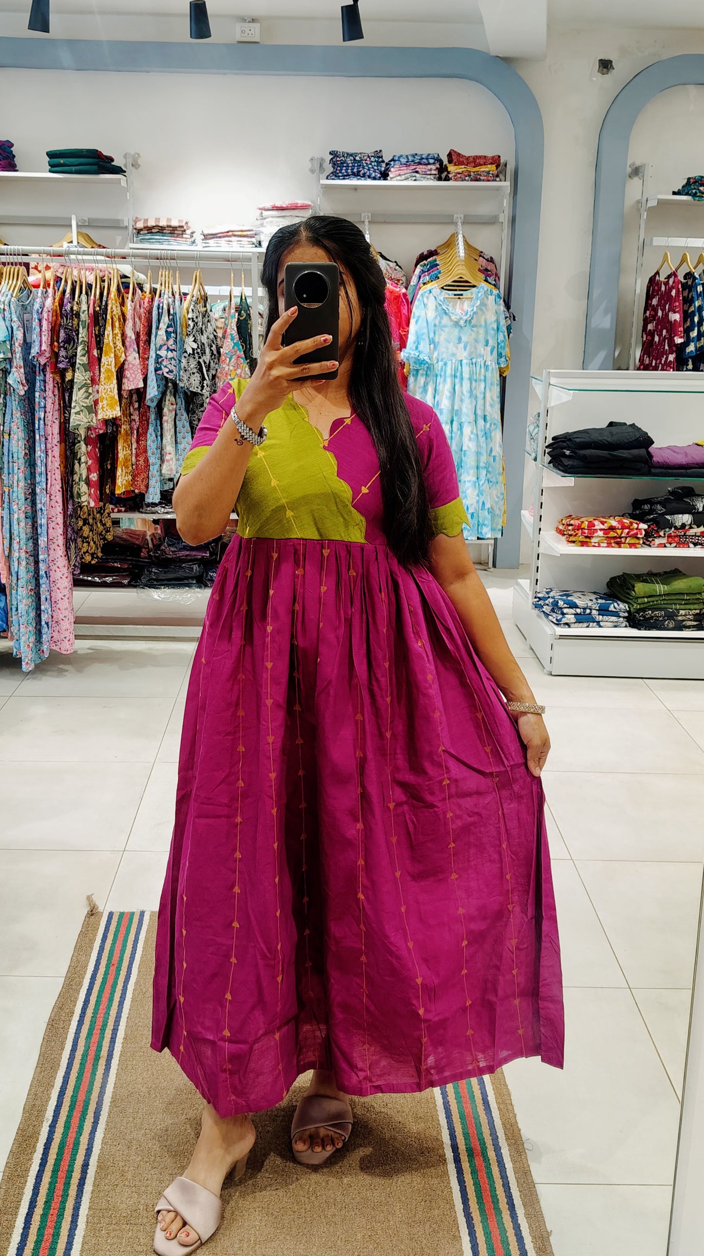 Premium Raw Silk Festive Maxi with Lining Non Feeding Only
