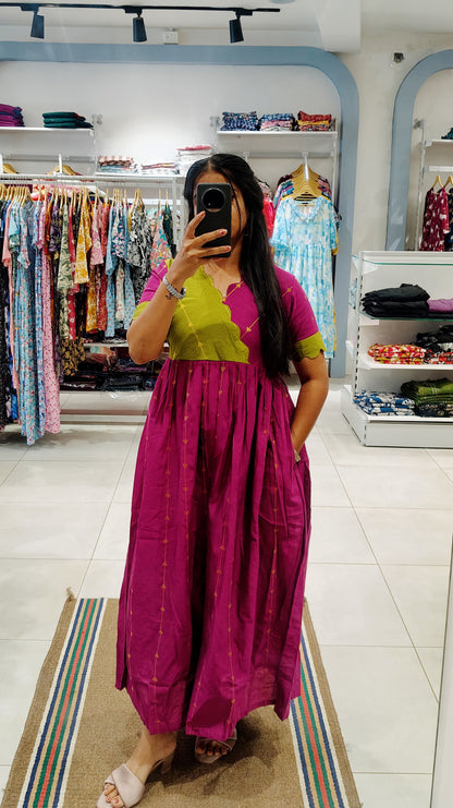 Premium Raw Silk Festive Maxi with Lining Non Feeding Only