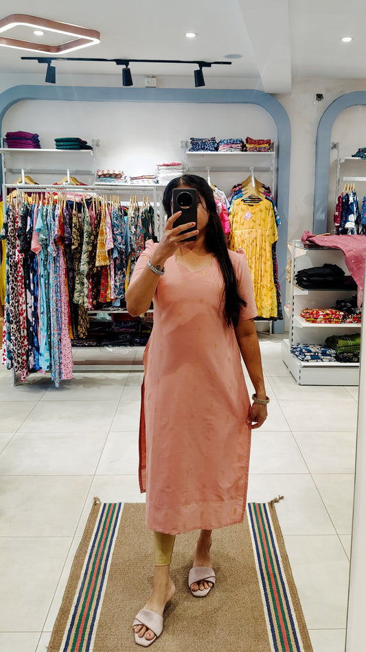 Premium Raw Silk Kurti (With Lining) Non-Feeding