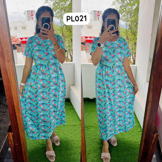 PL021 Zipless maternity/feeding Loungewear Maxi Pull up Model Buy 3@1200 free ship