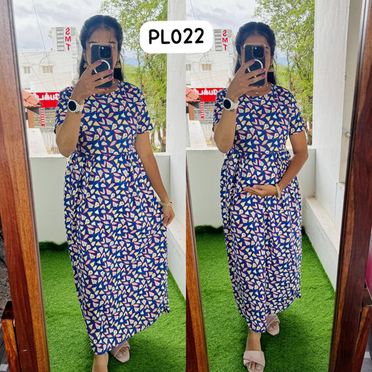 PL022 Zipless maternity/feeding Loungewear Maxi Pull up Model Buy 3@1200 free ship