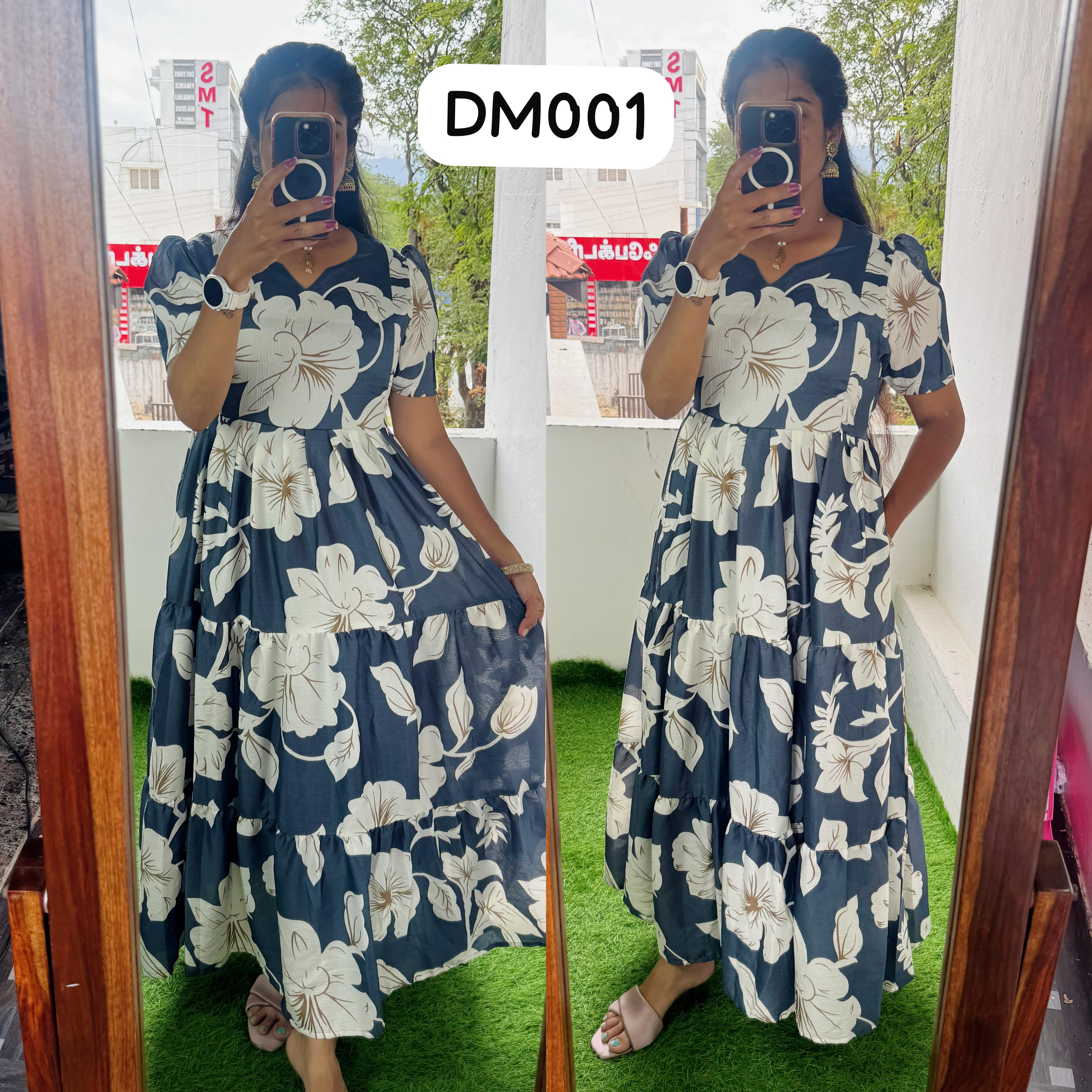 DM001 Feeding/Non Feeding Premium 3 tier Delta crepe Maxi ( with Lining )